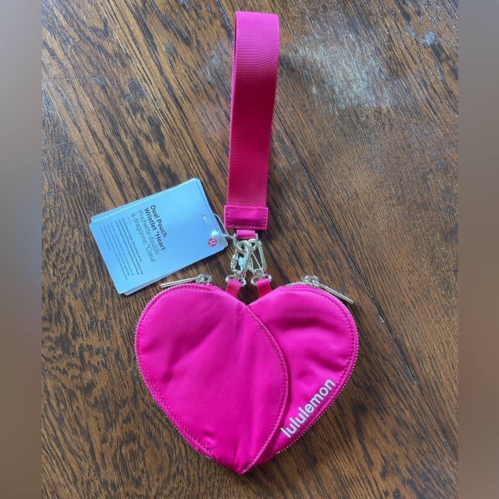 Lululemon Dual Pouch Heart Wristlet